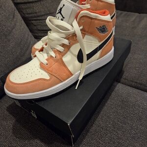 Jordan Kids Sneakers in Orange, White, and Black